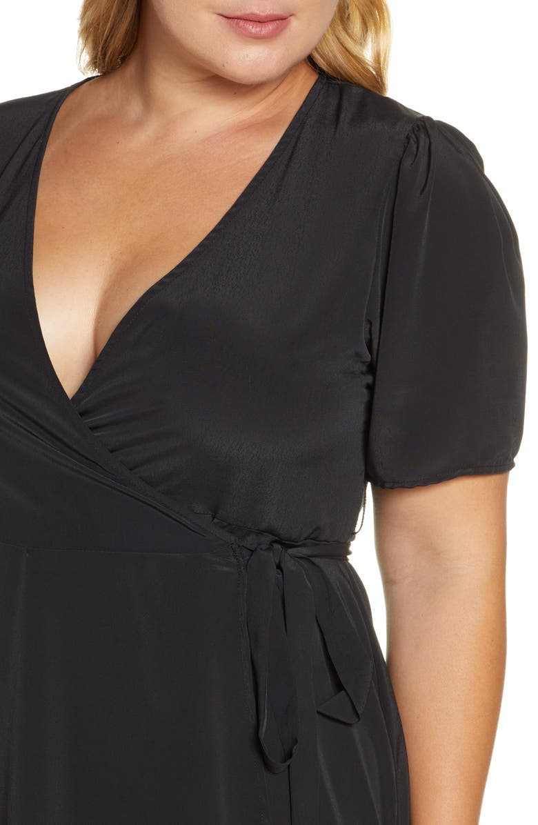 Bobeau Lumi Puff Sleeve Wrap Dress, Alternate, color,