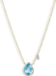 Meira T Blue Topaz & Diamond Pendant Necklace