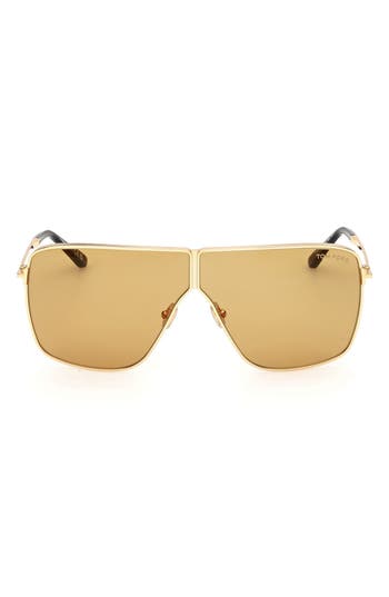 Tom Ford Huxley 68mm Oversize Navigator Sunglasses