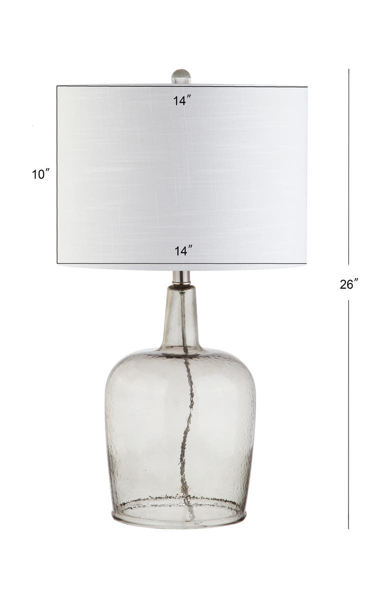 JONATHAN Y Augustine Glass LED Table Lamp, Main, color, Smoke Gray