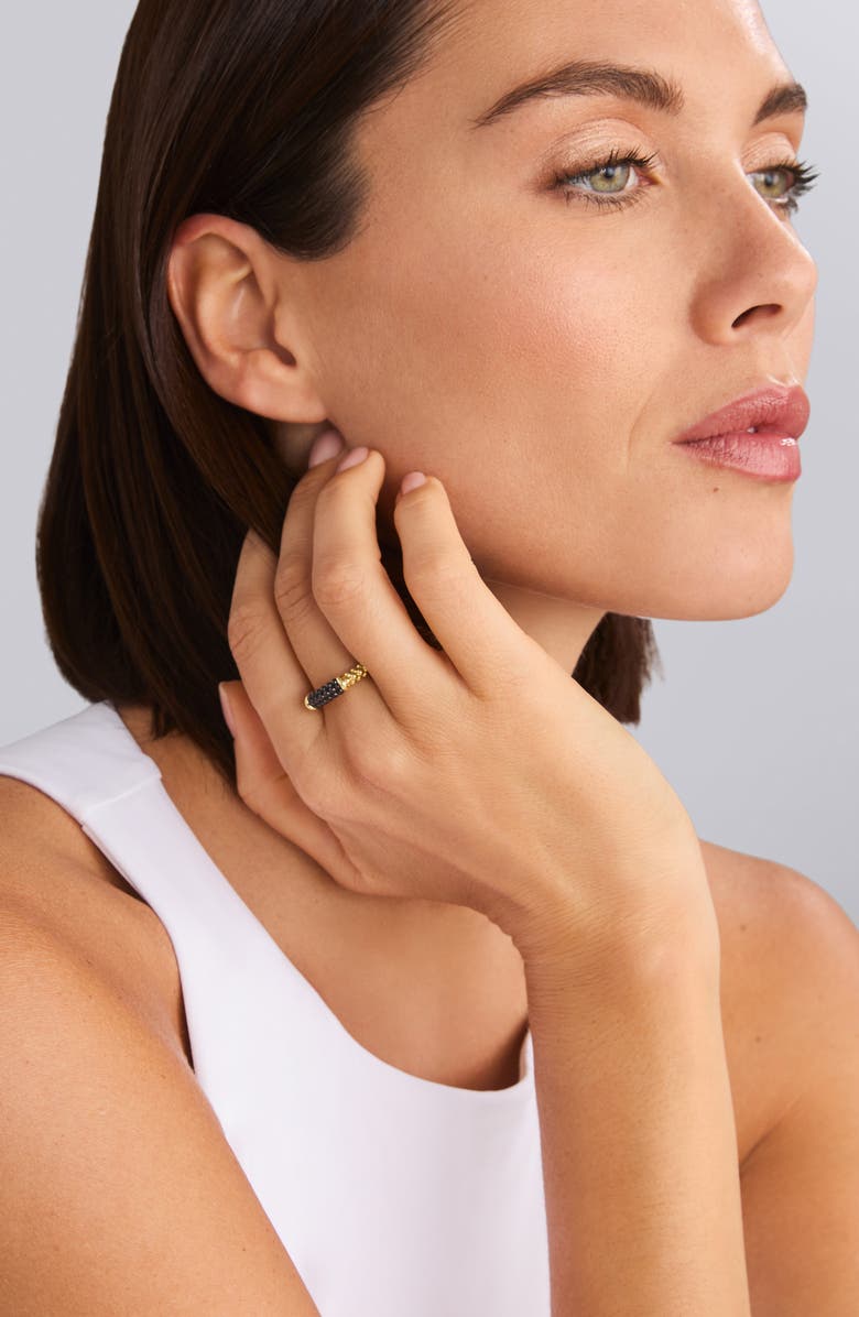 LAGOS Gold & Black Caviar Stacking Ring, Alternate, color, 