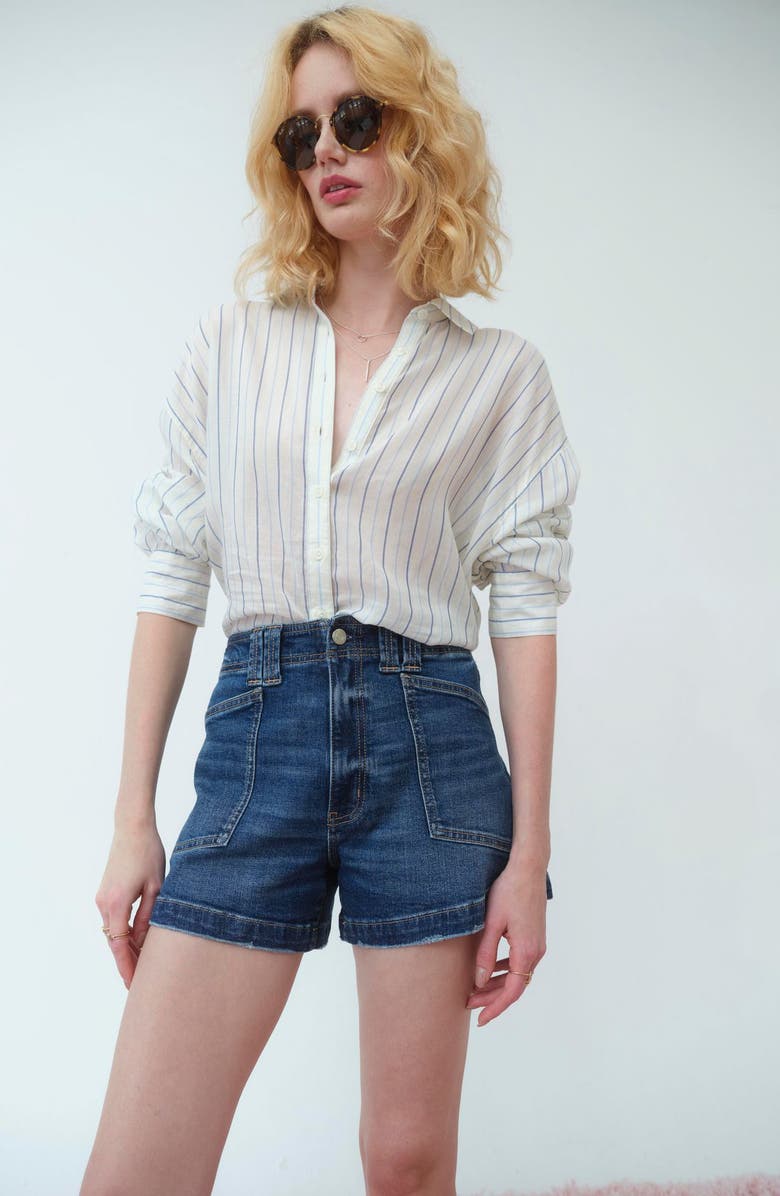 DAZE Valley Girl High Waist Denim Shorts, Alternate, color, Manhattan