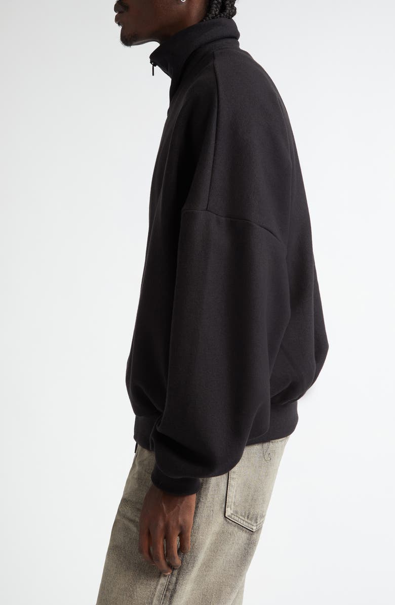 Fear of God High Neck Cotton & Wool Jacket, Alternate, color, Black