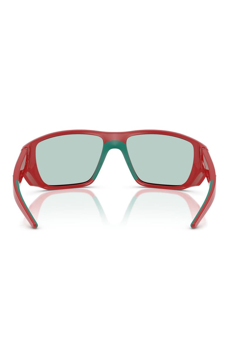61mm Rectangular Sunglasses, Alternate, color, RED / MIRROR BLUE