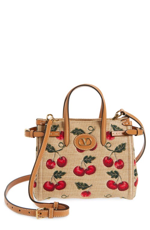 Shop Valentino Garavani Small Antibes Cherries Jacquard Tote