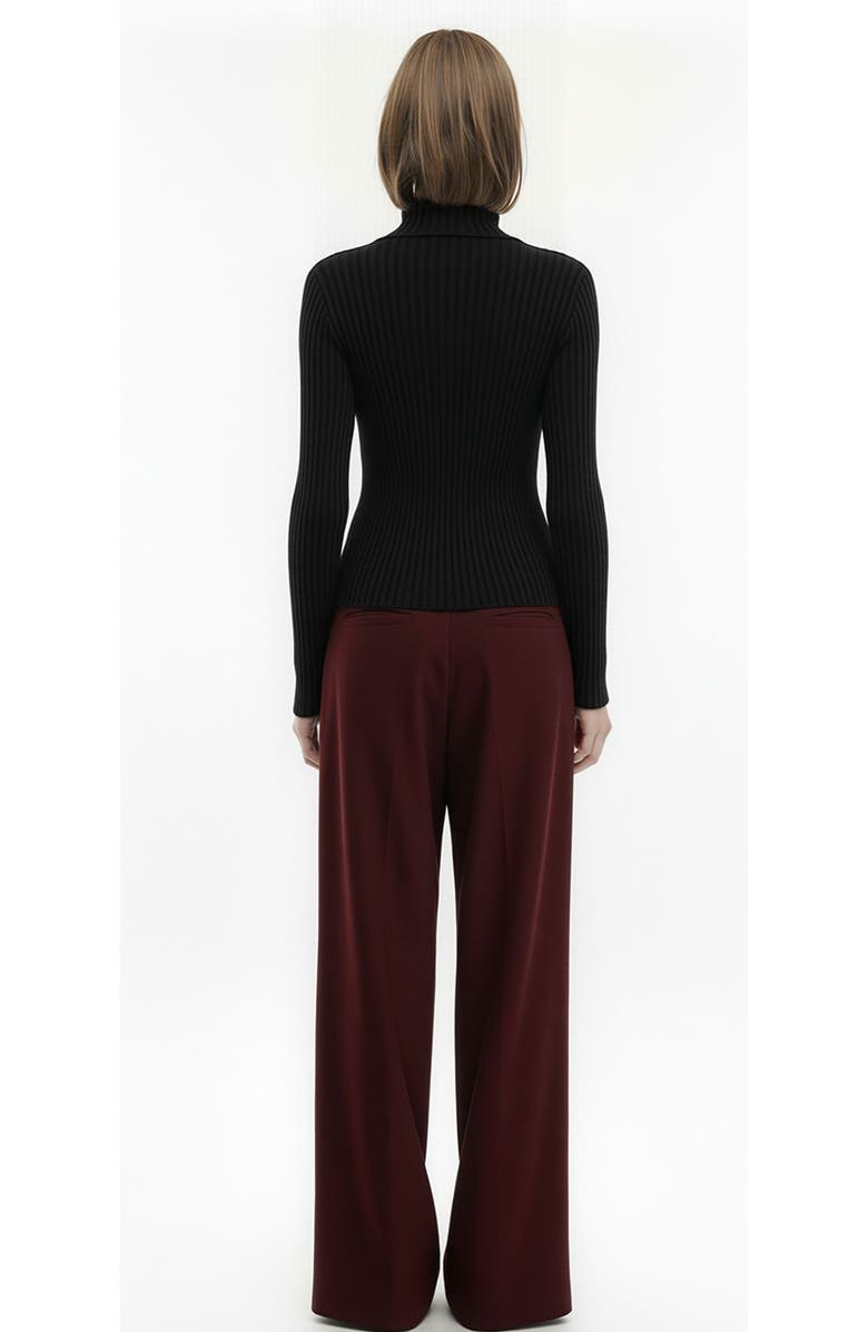 Mother of All Elena Turtleneck Knit Top, Alternate, color, Black