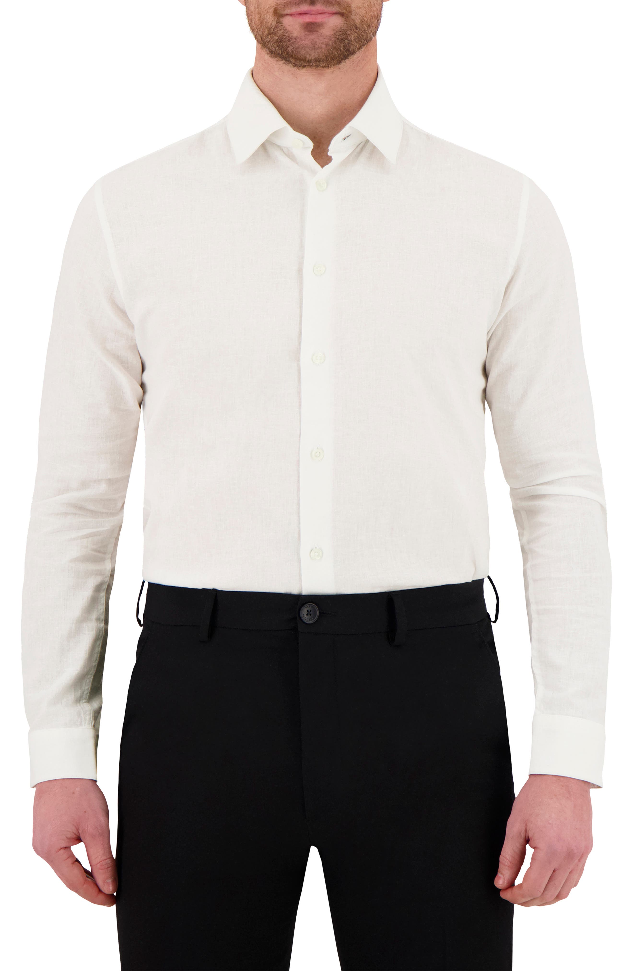 Victor Emmanuel Premium Stretch Linen & Cotton Dress Shirt