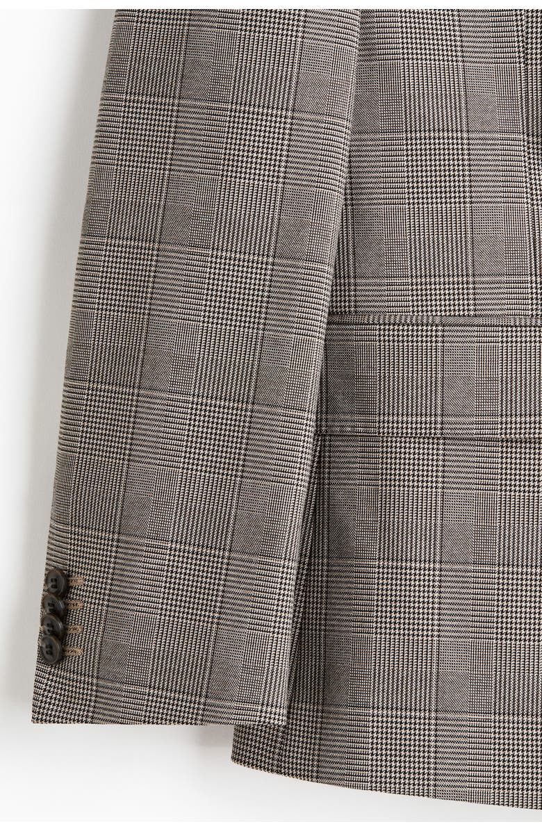 H&M Regular Fit Double-breasted Jacket, Alternate, color, Dark Beige/Checked