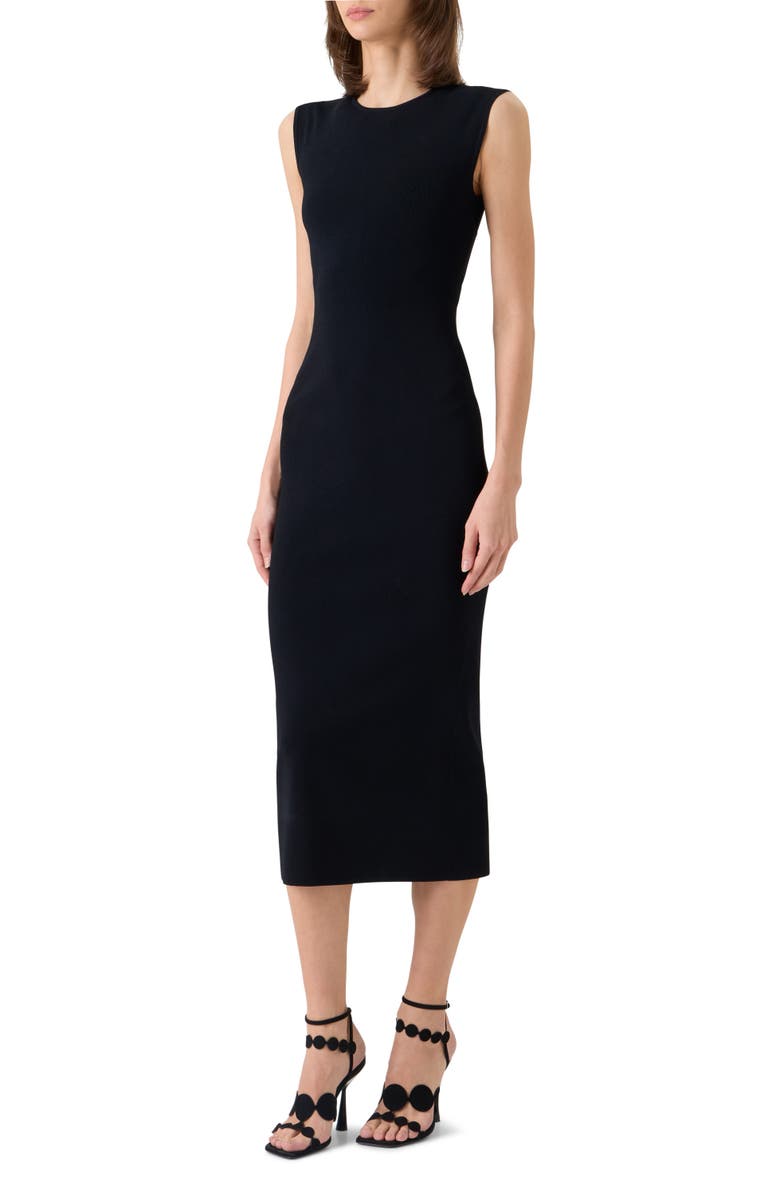 Akris punto Sleeveless Signature Jersey Midi Dress, Alternate, color, Black