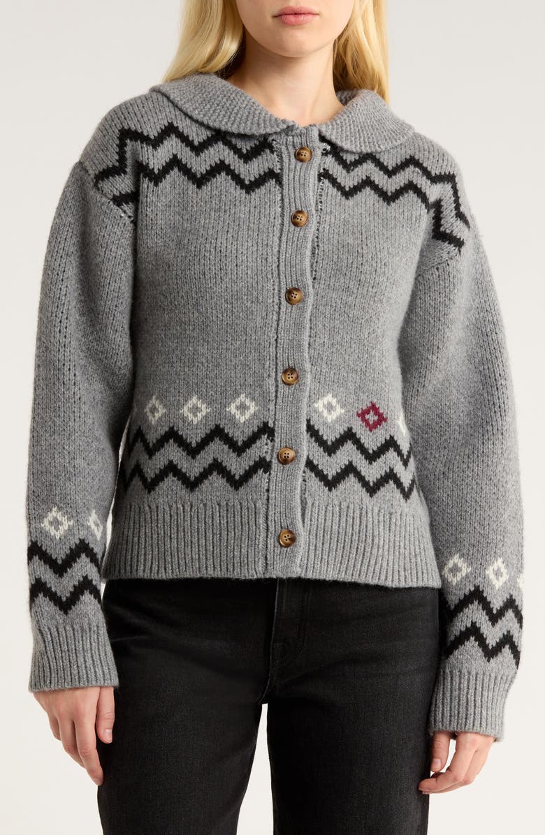 Damson Madder Cecily Wool Cardigan, Alternate, color, Grey