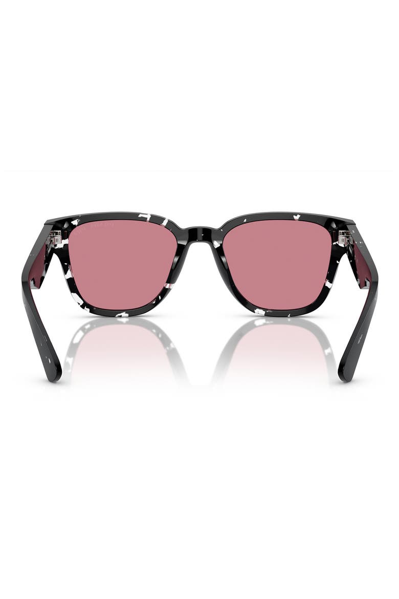 54mm Polarized Pillow Sunglasses, Alternate, color, BLACK/ CRYSTAL