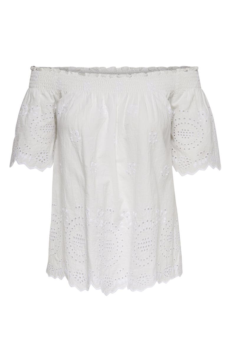 Only Shery Eyelet Off the Shoulder Top, Alternate, color, 