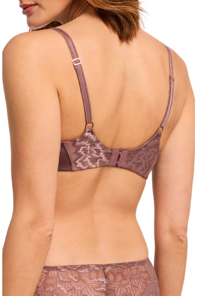 Metallic Flirt Underwire Lace Demi Bra, Alternate, color, WOODROSE