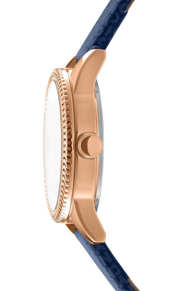 L 113 Leather Strap Watch, Alternate, color, DARK BLUE