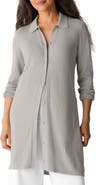 Eileen Fisher Collared Organic Cotton Blend Cardigan