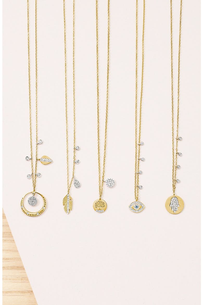 Evil Eye Diamond Pendant Necklace, Alternate, color, YELLOW GOLD