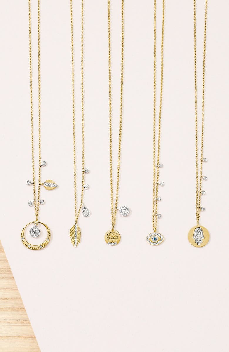 Meira T Evil Eye Diamond Pendant Necklace, Alternate, color,