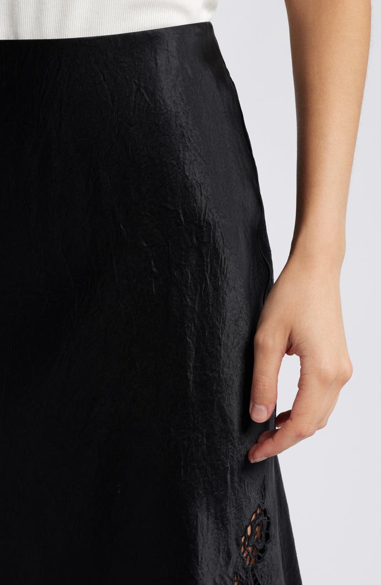 Rails Anya Ladder Stitch Inset Satin Midi Skirt, Alternate, color,