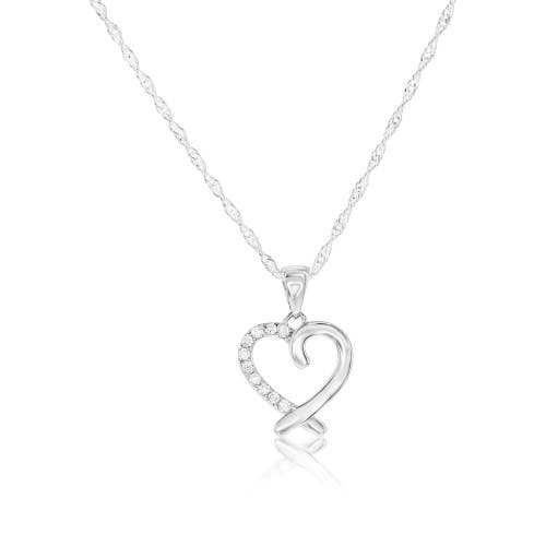 DONATELLO GIAN DONATELLO GIAN STERLING SILVER CRYSTAL HEART PENDANT NECKLACE