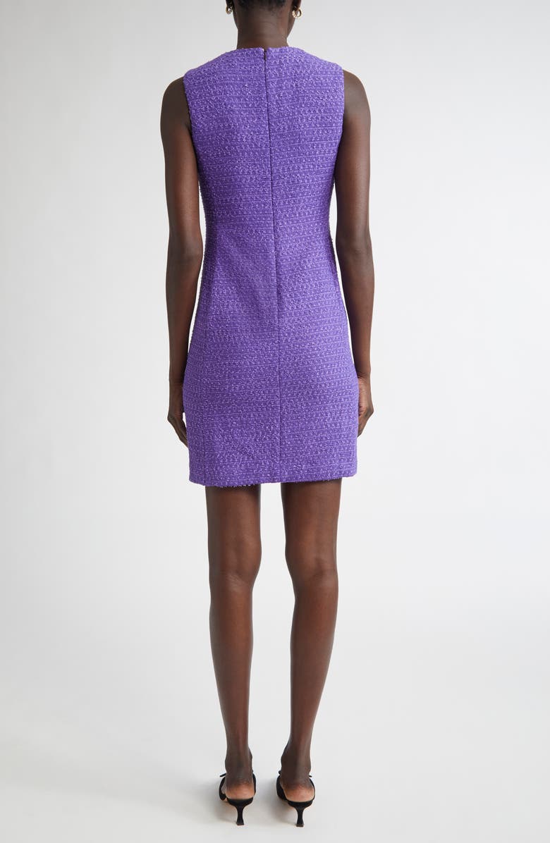 ST. JOHN Sleeveless Ribbon Tweed Sheath Dress, Alternate, color, Violet