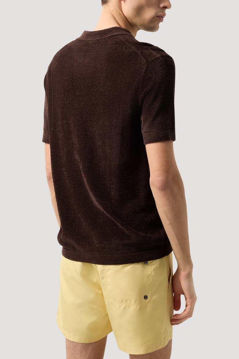 Finn Knitted Polo Shirt, Alternate, color, Dark brown