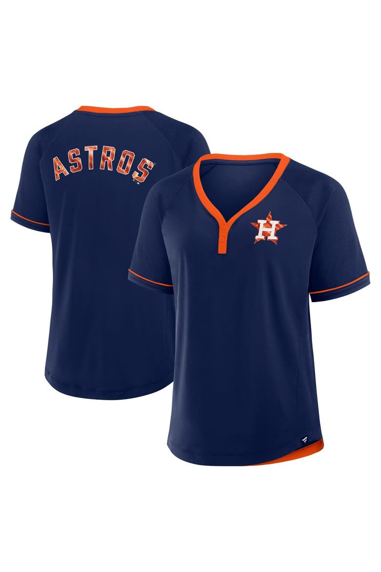 Women's Fanatics Navy Houston Astros League Diva Star Raglan V-Neck T-Shirt, Main, color, Navy
