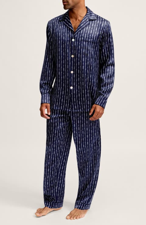 Nautical Stripe Mulberry Silk Pajamas
