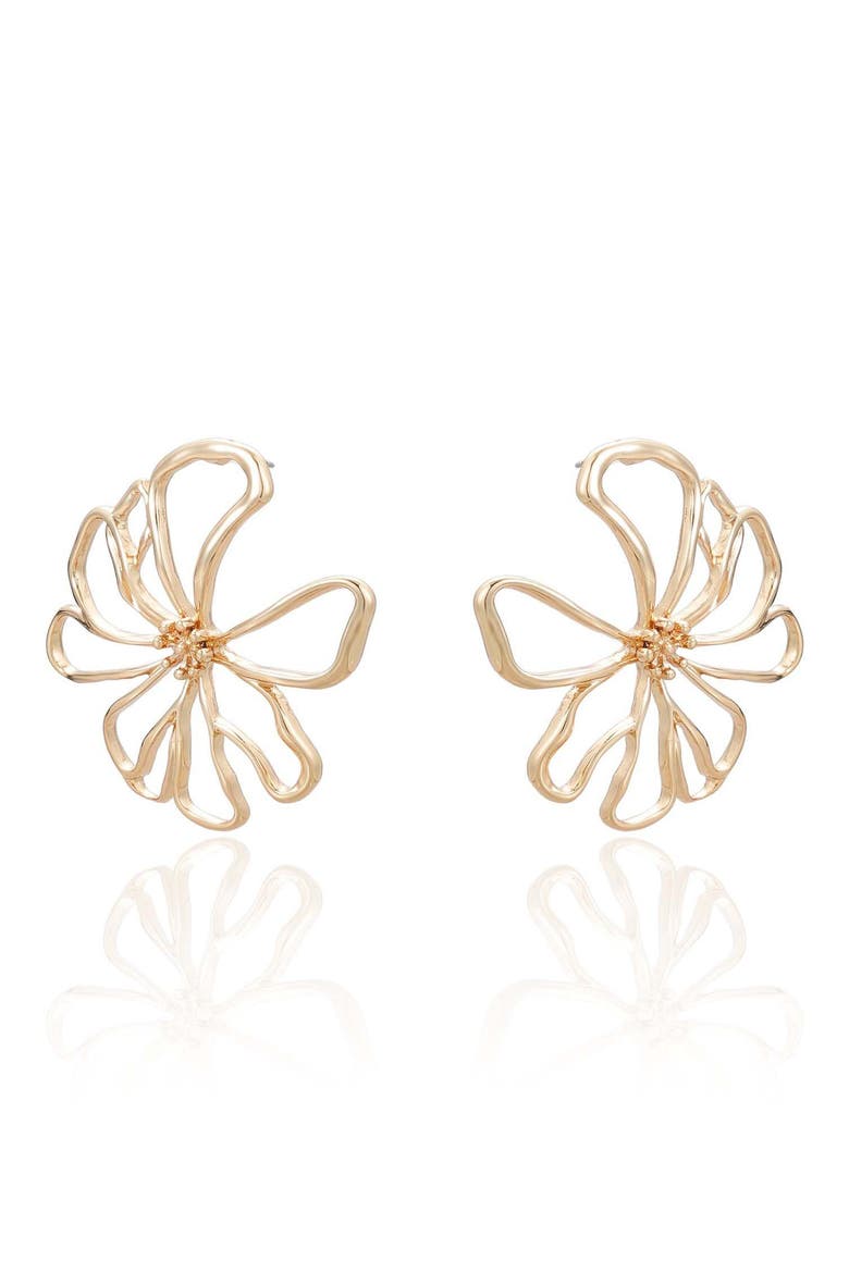 Blossom Drop Earrings, Alternate, color, GOLD