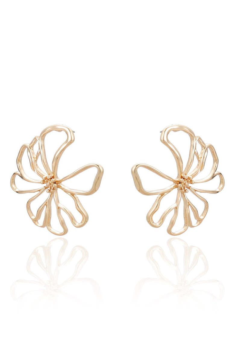 Ettika Blossom Drop Earrings, Alternate, color, Gold