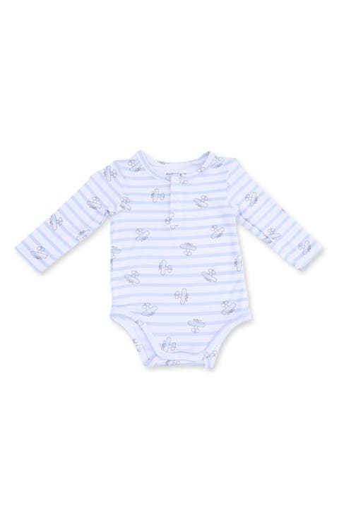 Airplane Stripe Henley Bodysuit