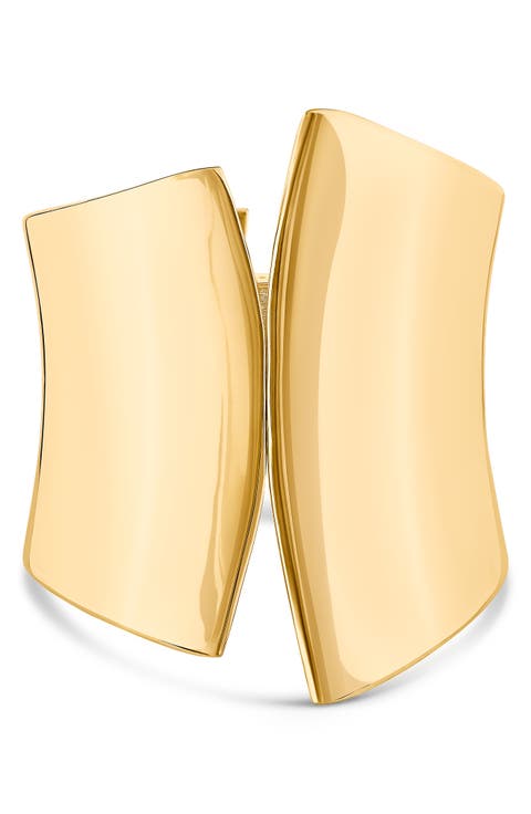 Wide Hinged Asymmetric Cuff Bracelet