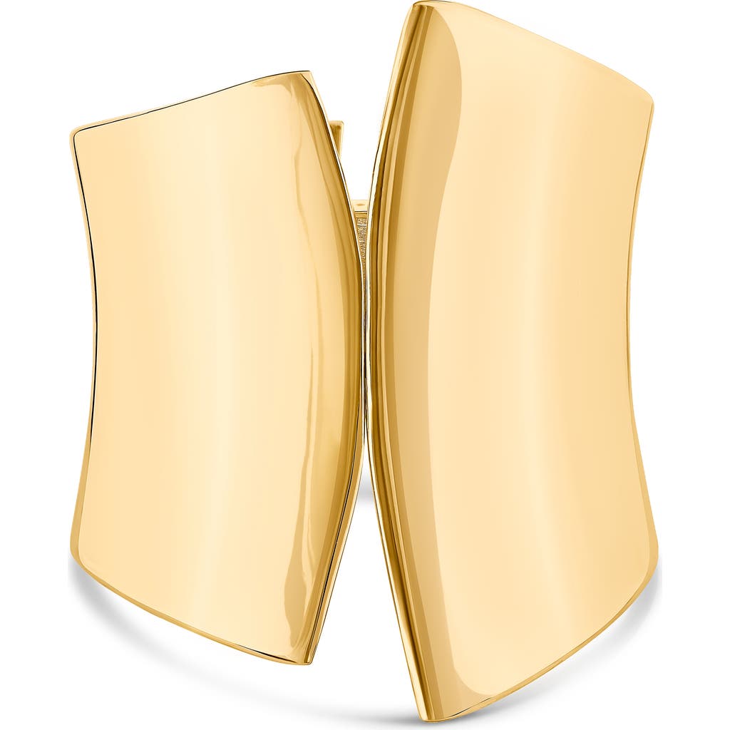 Jardin Wide Hinged Asymmetric Cuff Bracelet In Gold
