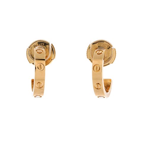 Love Hoop Earrings 18K Yellow Gold Small
