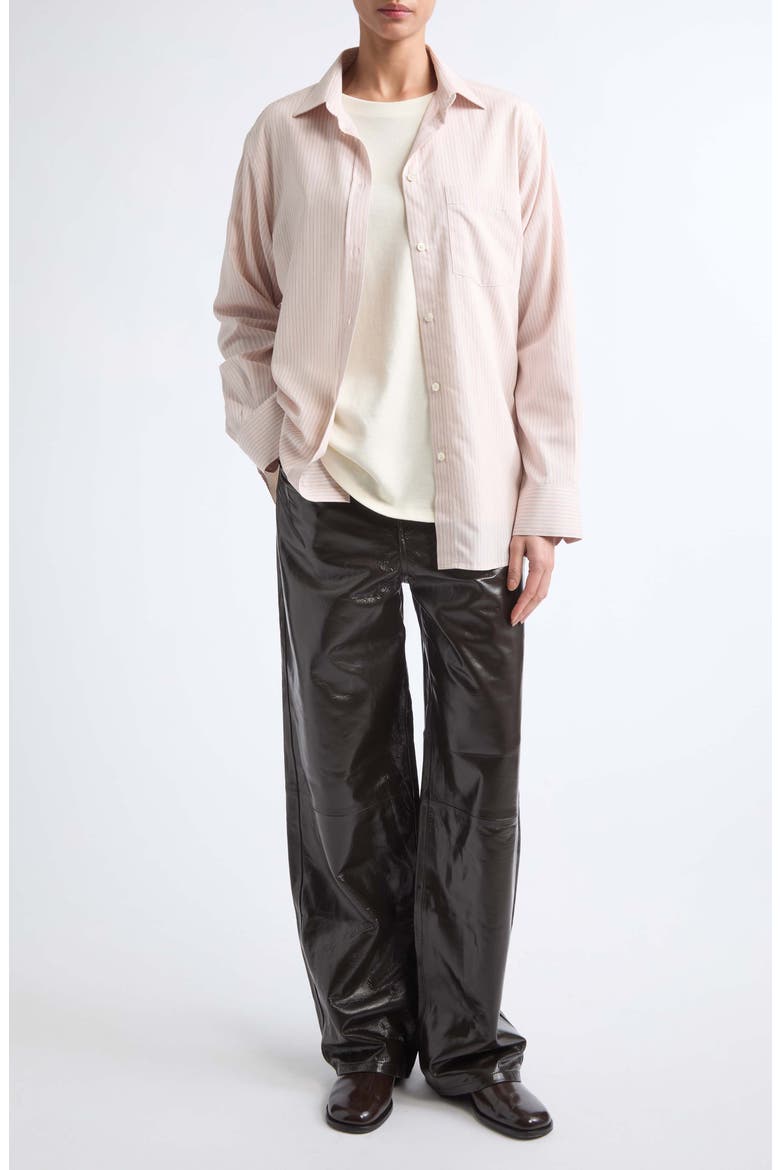 Classic Fit Stripe Button-Up Shirt, Alternate, color, ROSE STRIPE
