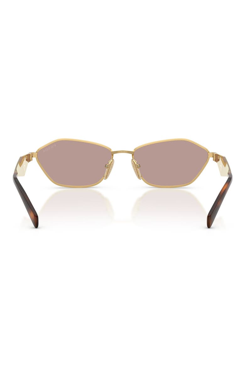57mm Irregular Sunglasses, Alternate, color, GOLD / LIGHT PURPLE BROWN