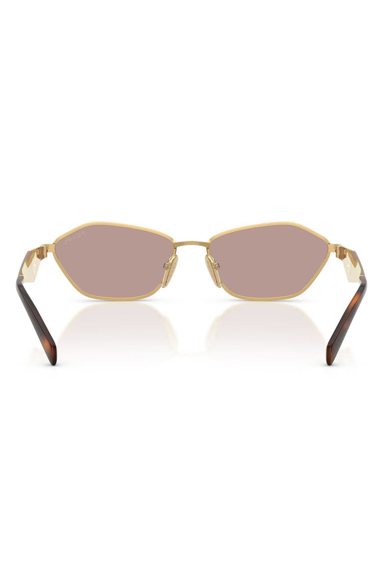 Prada 57mm Irregular Sunglasses, Alternate, color, Gold / Light Purple Brown