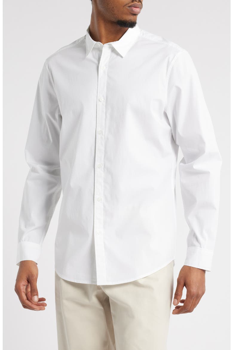 Slim Fit Stretch Cotton Button-Up Shirt, Main, color, WHITE
