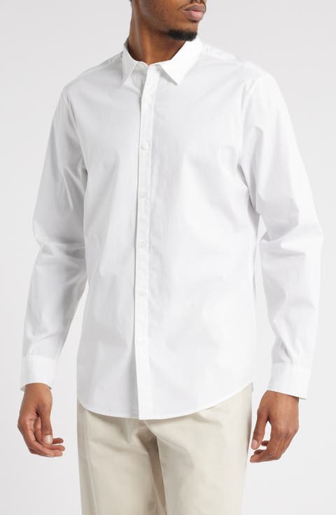 Slim Fit Stretch Cotton Button-Up Shirt