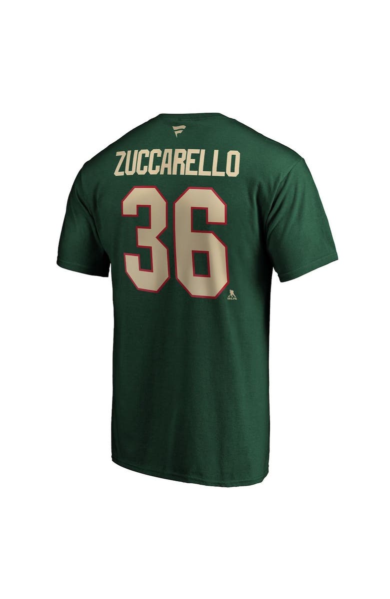 FANATICS Men's Fanatics Branded Mats Zuccarello Green Minnesota Wild Authentic Stack Name & Number Team T-Shirt, Alternate, color, Green