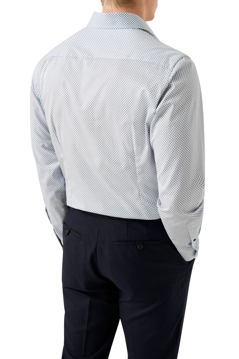 Contemporary Fit Neat Floral Print Cotton Dress Shirt, Alternate, color, MEDIUM BLUE