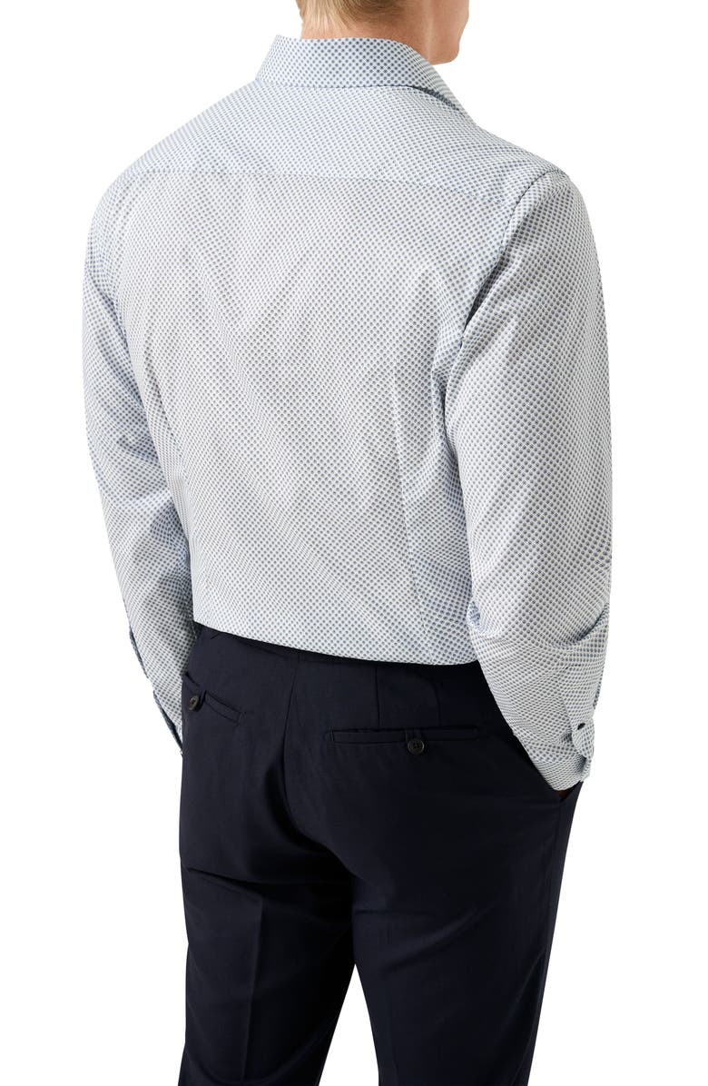 Eton Contemporary Fit Neat Floral Print Cotton Dress Shirt, Alternate, color, Medium Blue