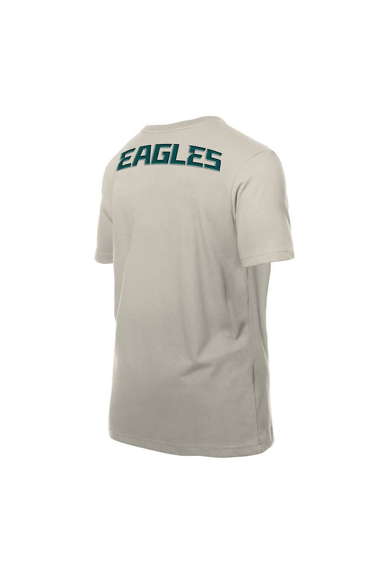 Men's New Era Light Beige Philadelphia Eagles Multi Patch T-Shirt, Alternate, color, Light Beige