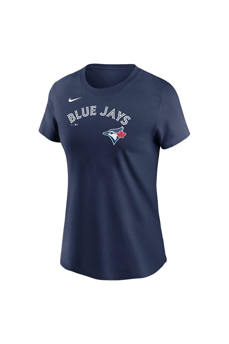 Women's Nike  Navy Toronto Blue Jays Fuse Wordmark T-Shirt, Alternate, color, Navy