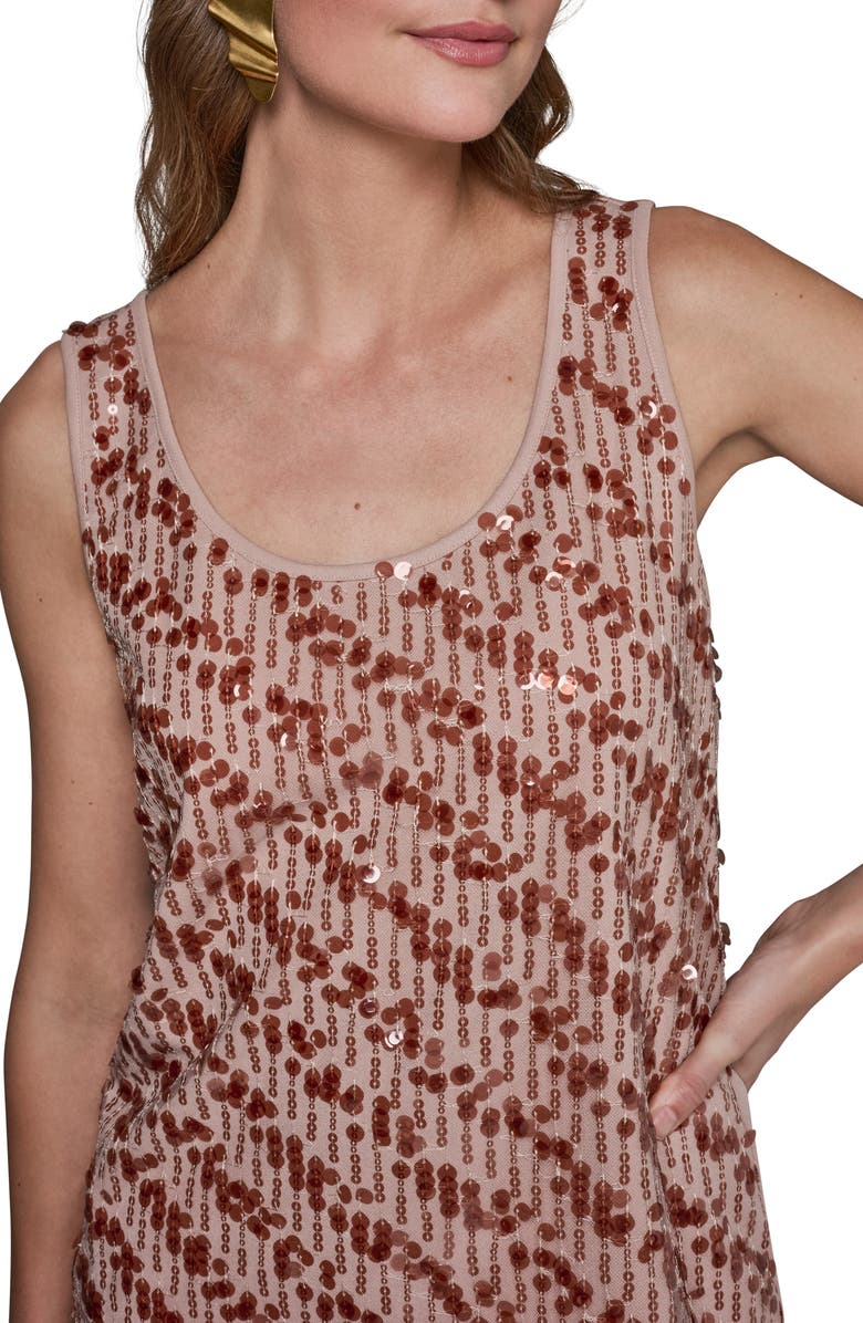 Donna Karan New York Sequin Scoop Neck Sleeveless Top, Alternate, color, Umbria