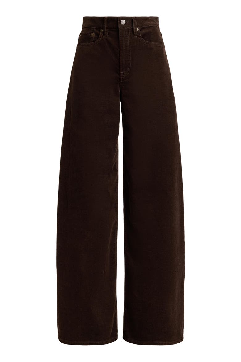 High Waist Wide Leg Corduroy Pants, Alternate, color, BROWN