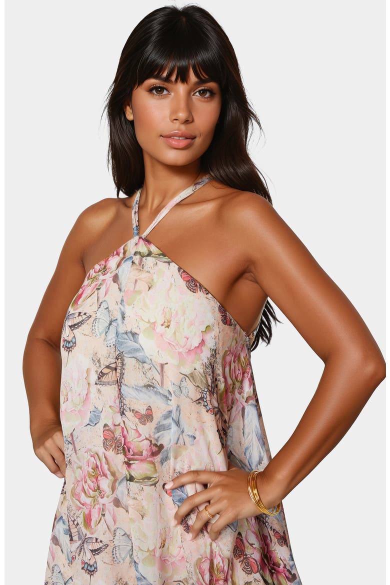 Strappy High/Low Maxi Dress, Alternate, color, PINK MULTI