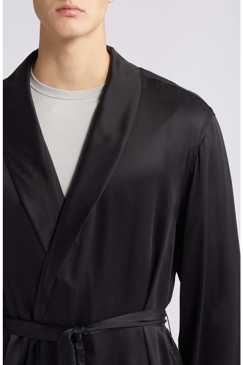 Washable Silk Robe, Alternate, color, IMMERSED BLACK