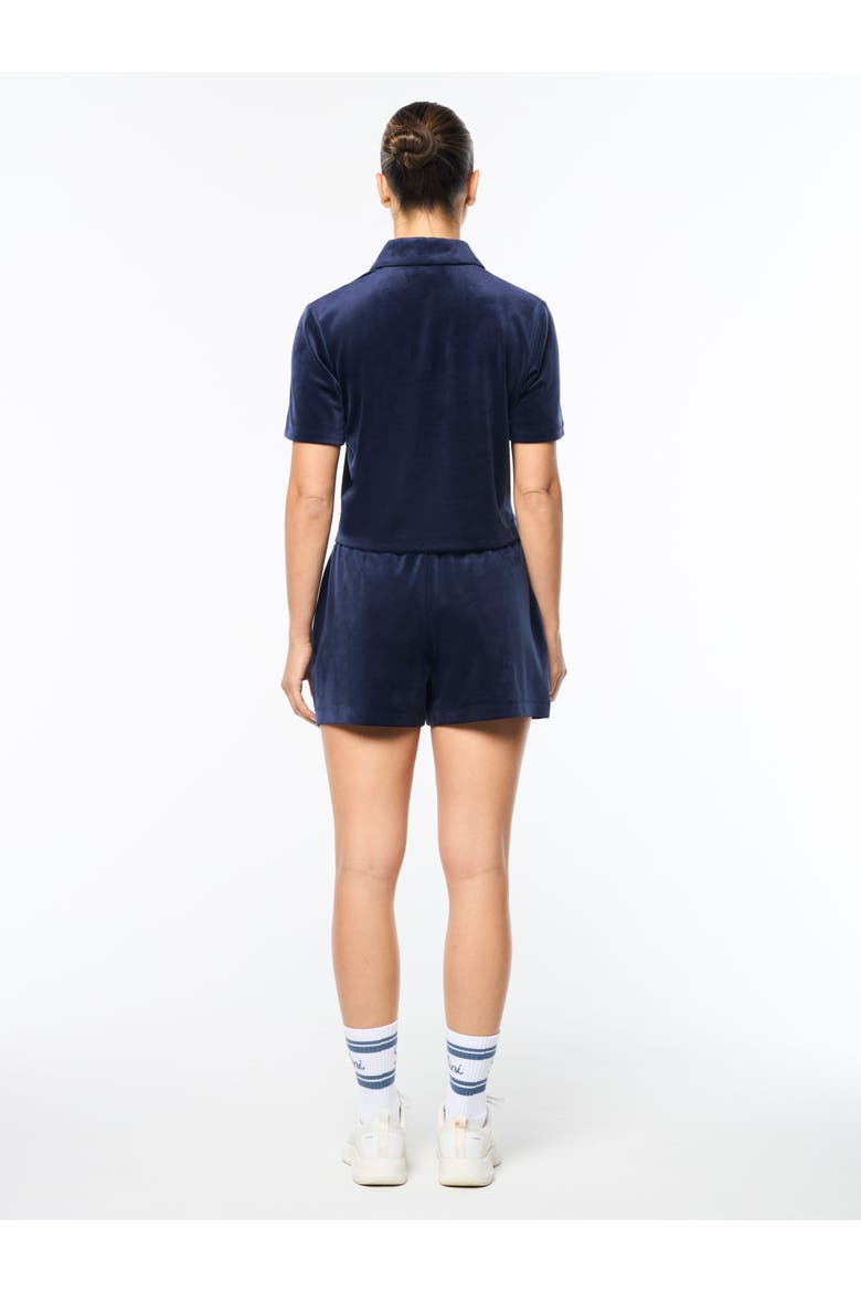 Adele Velour Polo, Alternate, color, MARITIME BLUE