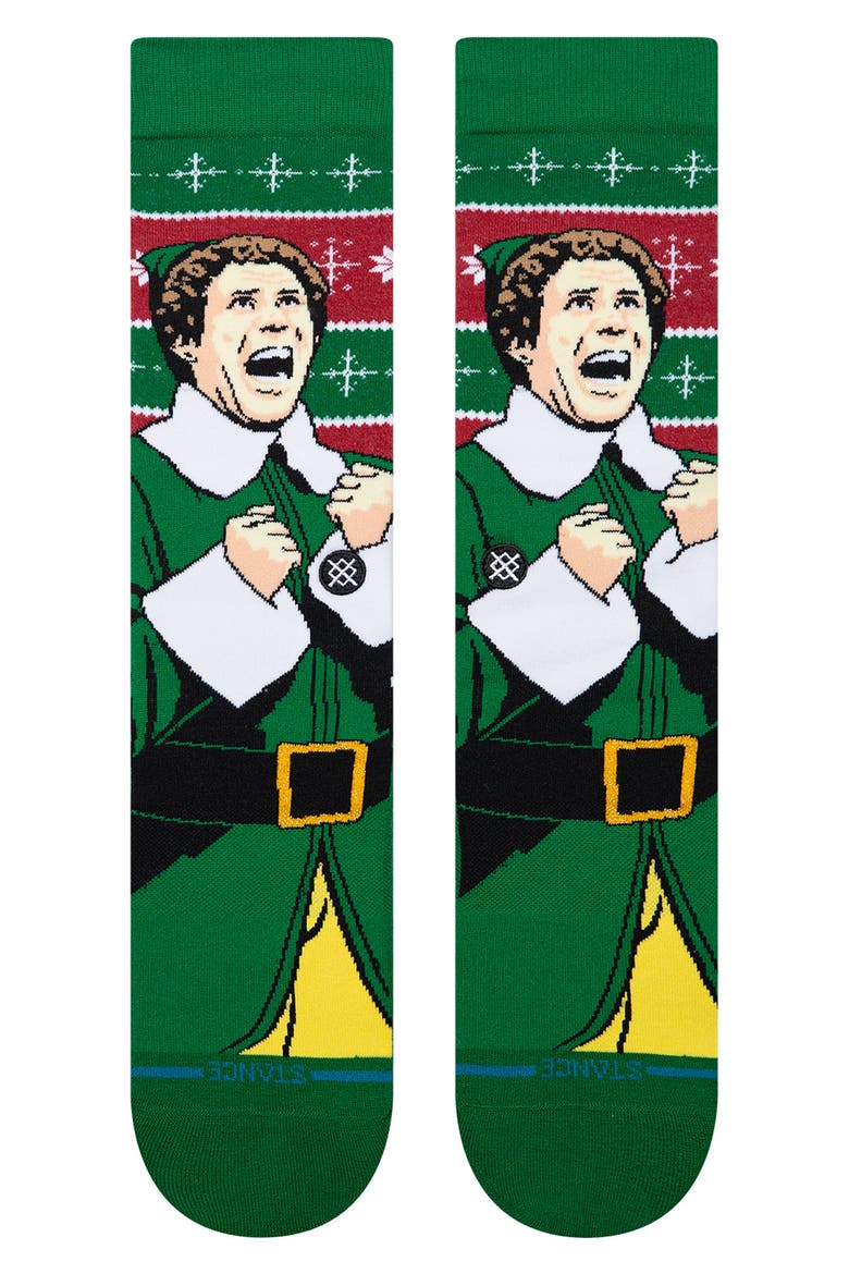 Cold Outside Crew Socks, Alternate, color, GREEN