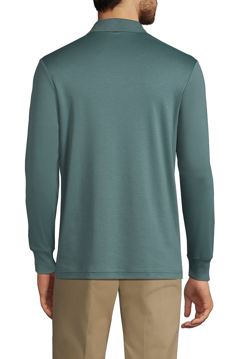 Long Sleeve Cotton Supima Polo Shirt, Alternate, color, Tourmaline